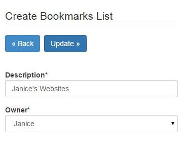 Create a bookmark list