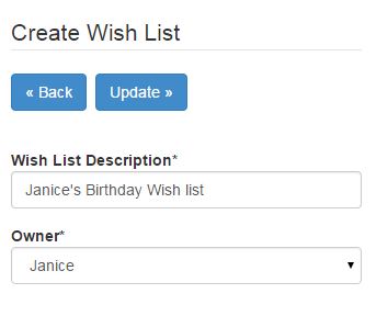 Create a wishlist