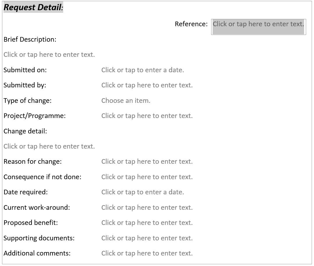 Change Management Request