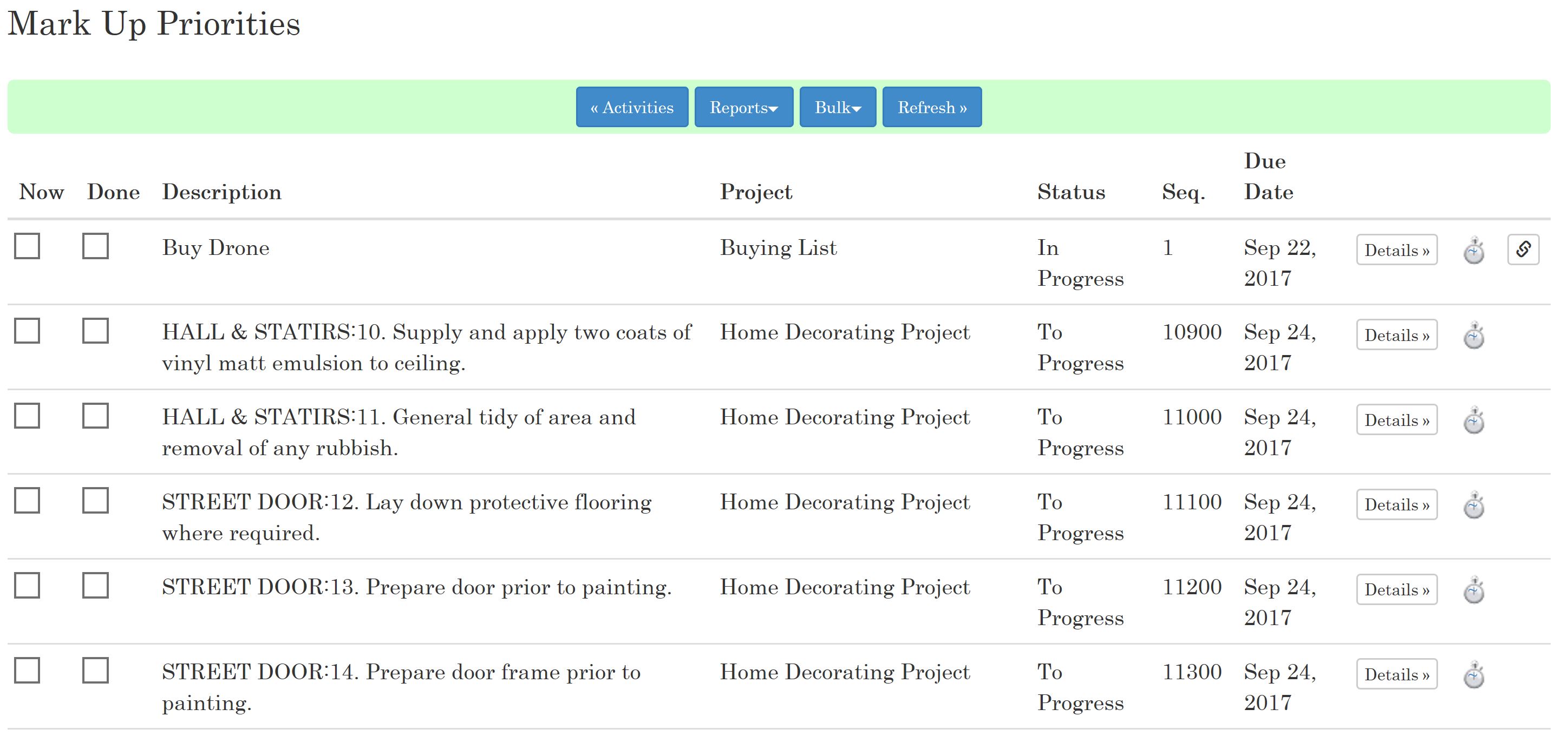 Task List Prioritised
