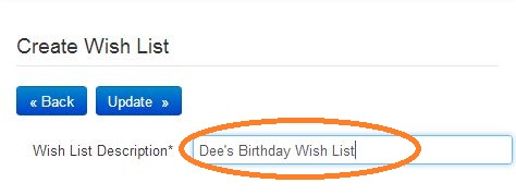 Creating a Wishlist