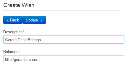Enter a wish in a wish list